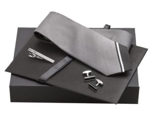 Parure Jean-Louis Scherrer (boutons de manchette , pince & cravate soie)