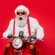 Père noël sur un scooter