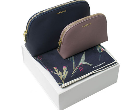 Parure (foulard soie et petite trousse de toilette) CACHAREL