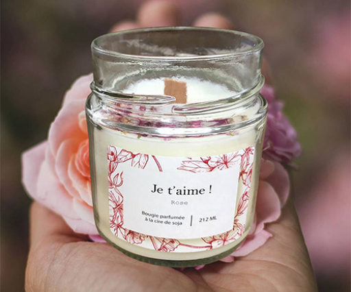 Bougie à la rose