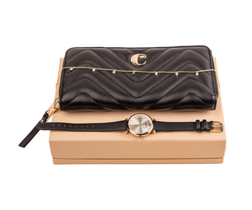 Parure Odeon (portefeuille voyage, montre et collier) CACHAREL