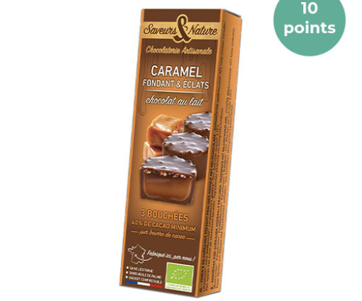 Bouchées caramel fondant & éclats enrobées de chocolat au lait