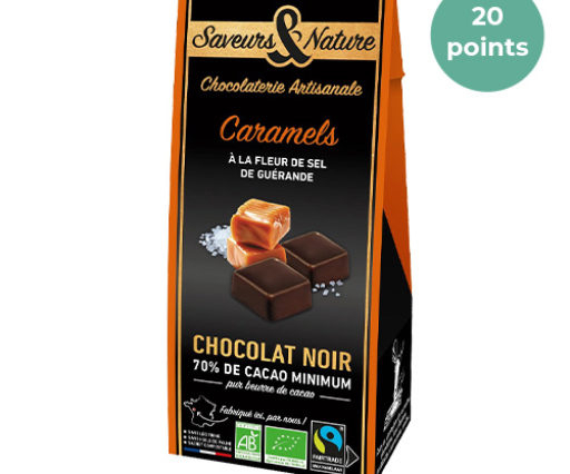 Caramels à la fleur de sel de Guérande enrobés de chocolat noir